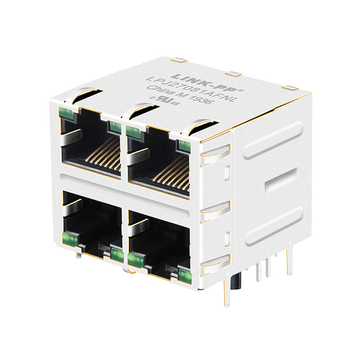 LPJ27081AFNL 10/100 Base-T Guia para cima LED verde/verde 2X2 porta RJ45 conector fêmea