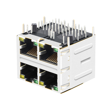 Συμβατό με Amphenol RJMG22213216MER LINK-PP LPJG27020AENL 10/100/1000 Base-T 8p8c Πράσινο/Κίτρινο LED 2x2 Θύρες RJ45 Modular Jack εικόνα 3