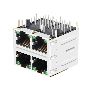 Compatibile con Belfuse 0879-2G2R-Y4 LINK-PP LPJG27037AFNL Connettore modulare RJ45 a 2 porte 10/100/1000 Base-T 8p8c con LED verde/verde, immagine 3
