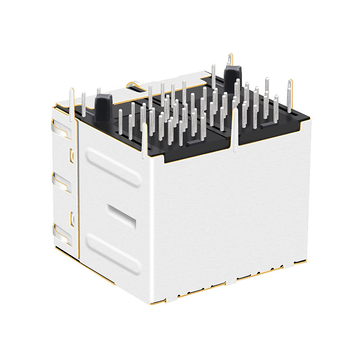 Compatibile con Belfuse 0895-2C2R-FM LINK-PP LPJG27043A47NL Connettore modulare PoE+ Cat6 a 2 porte con LED giallo e verde/giallo e verde, 10/100/1000 Base-T, immagine 4