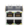LPJ27434-8BGNL 10/100 Base-T Tab Up LED amarelo/verde 2X2 porta blindada modular jack RJ45 conector fêmea imagem do polegar 2