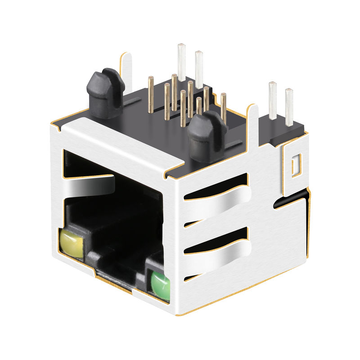 Halo HCJT1-802SK-L12 Compatible LINK-PP LPJE101AHNL 1X1 Port Ethernet Jack RJ45 without Integrated Magnetics Tab Up Green/Yellow LED image 3