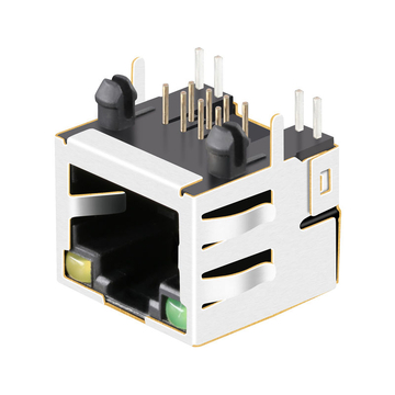 X Multiples Compatibles XRJM-S-01-8-8-X-F2 LINK-PP LPJE101AHNL Connecteur RJ45 1x1 avec LED verte/jaune et languette vers le haut, sans aimants intégrés (image 3)