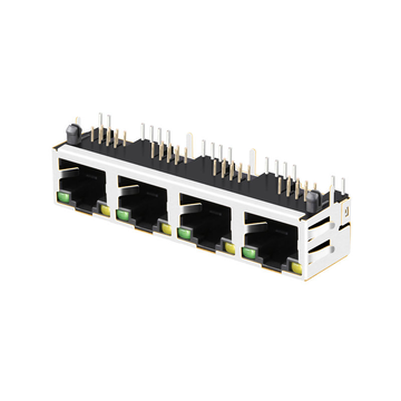 LPJE401AGNL 1X4 Port Ethernet RJ45 Jacks without Integrated Magnetics Tab Up Yellow/Green LED image 3