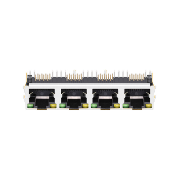LPJE401AGNL 1X4 Port Ethernet RJ45 Jacks without Integrated Magnetics Tab Up Yellow/Green LED image 2