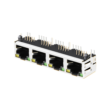 パルス E5J88-34CJ24-L 互換 LINK-PP LPJE401AHNL タブアップ式 緑/黄LED 1x4ポート LANジャック RJ45 内蔵マグネットなし 画像3
