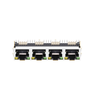 X Multiple XRJM-S-04-8-8-X-F2 Συμβατό LINK-PP LPJE401AHNL Πράσινη/Κίτρινη λυχνία LED με Tab Up 1X4 Θύρα Lan Ethernet RJ45 χωρίς ενσωματωμένο μαγνητικό καλώδιο εικόνα 2