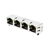 X Multiple XRJM-S-04-8-8-X-F2 Compatible LINK-PP LPJE401AHNL Tab Up Green/Yellow LED 1X4 Port Lan Ethernet RJ45 without Integrated Magnetics thumb image 1