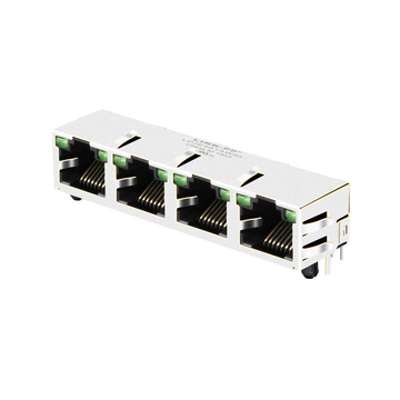 LPJE401AWNL 1X4 Port Side Entry Pcb Shielded RJ45 Modular Jack without Integrated Magnetics Tab Up Green/Green LED