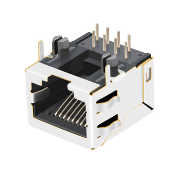Tab Down Χωρίς LED 1X1 Θύρα Πλευρικής Εισόδου PCB RJ45 Modular Jack χωρίς Ενσωματωμένα Μαγνητικά Εικόνα 3