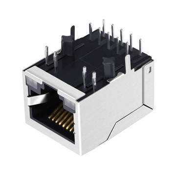 LPJG0860H4NL 100/1000 Base-T θηλυκός μαγνητικός σύνδεσμος RJ45 μονής θύρας, πράσινος και κίτρινος/εικόνα 3 LED πράσινου και κίτρινου χρώματος