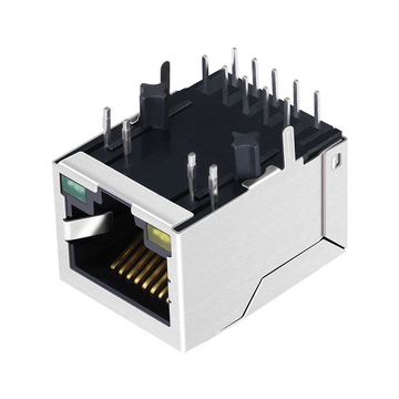 LPJG0915HGNL 100/1000 Base-T geïntegreerde RJ45-connector met magnetische lip omlaag, gele/groene LED (afbeelding 3)